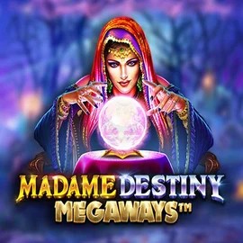 Madame Destiny Megaways slot logo by Pragmatic Play at WinRolla Casino